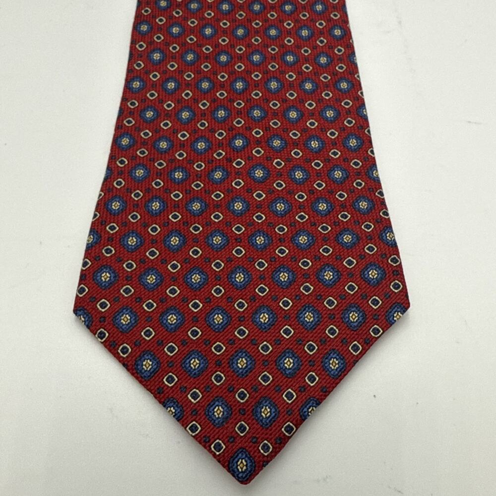 Vtg 90s Tommy Hilfiger Men Tie Multicolor Necktie Preppie Office Red Blue 59x4